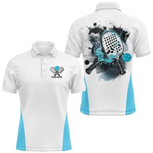 Custom Watercolor Pickleball Polo Shirts, Men’s Pickleball&hellip;