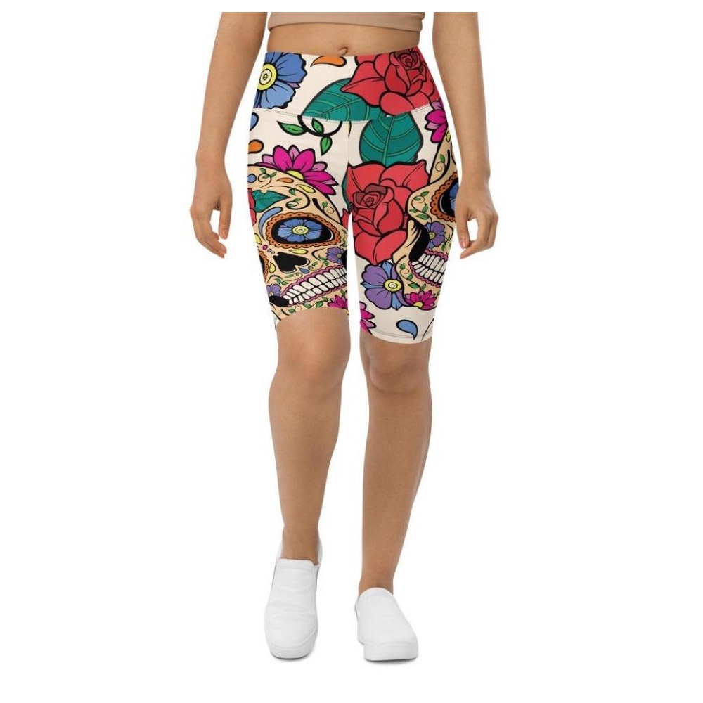 Dia de Muertos Biker Shorts, Biker Shorts For Mom, Shorts Mother’s Day, Mother Day Gift