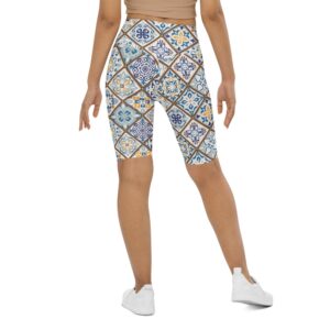 Floral Tile Print Biker Shorts Biker Shorts For Mom Shorts Mother s Day Mother Day Gift 3 klehd2.jpg