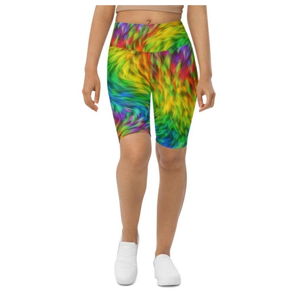Fluffy Rainbow Biker Shorts, Biker Shorts For Mom, Shorts Mother’s Day, Mother Day Gift