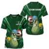 Green And Red Argyle Pattern Custom Christmas Gnomies Pickleball T-Shirts For Men, Christmas Pickleball Gift