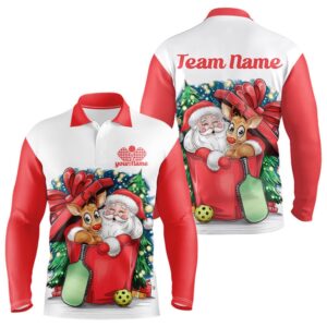 Funny Santa And Reindeer Custom Funny Pickleball&hellip;