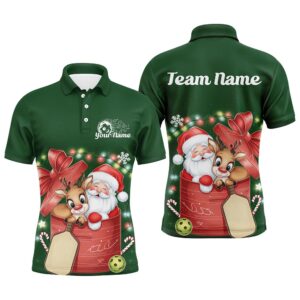 Funny Santa And Reindeer Custom Funny Pickleball&hellip;
