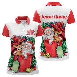Funny Santa And Reindeer Custom Funny Pickleball&hellip;