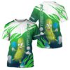 Green Flame Pickleball Ball Custom T-Shirts For Men, Fire Pickleball Outfits Pickleball Apparel