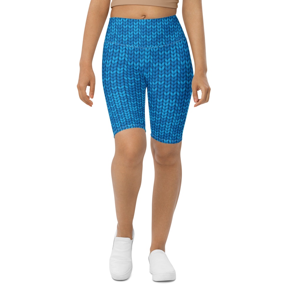 Knitted Print Pattern Biker Shorts, Biker Shorts For Mom, Shorts Mother’s Day, Mother Day Gift