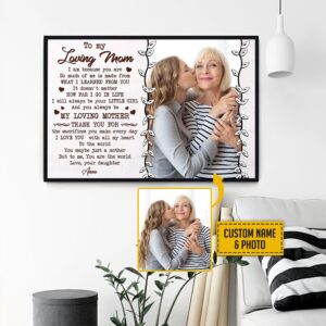 Mom Daughter Custom Poster Canvas With Photo&hellip;