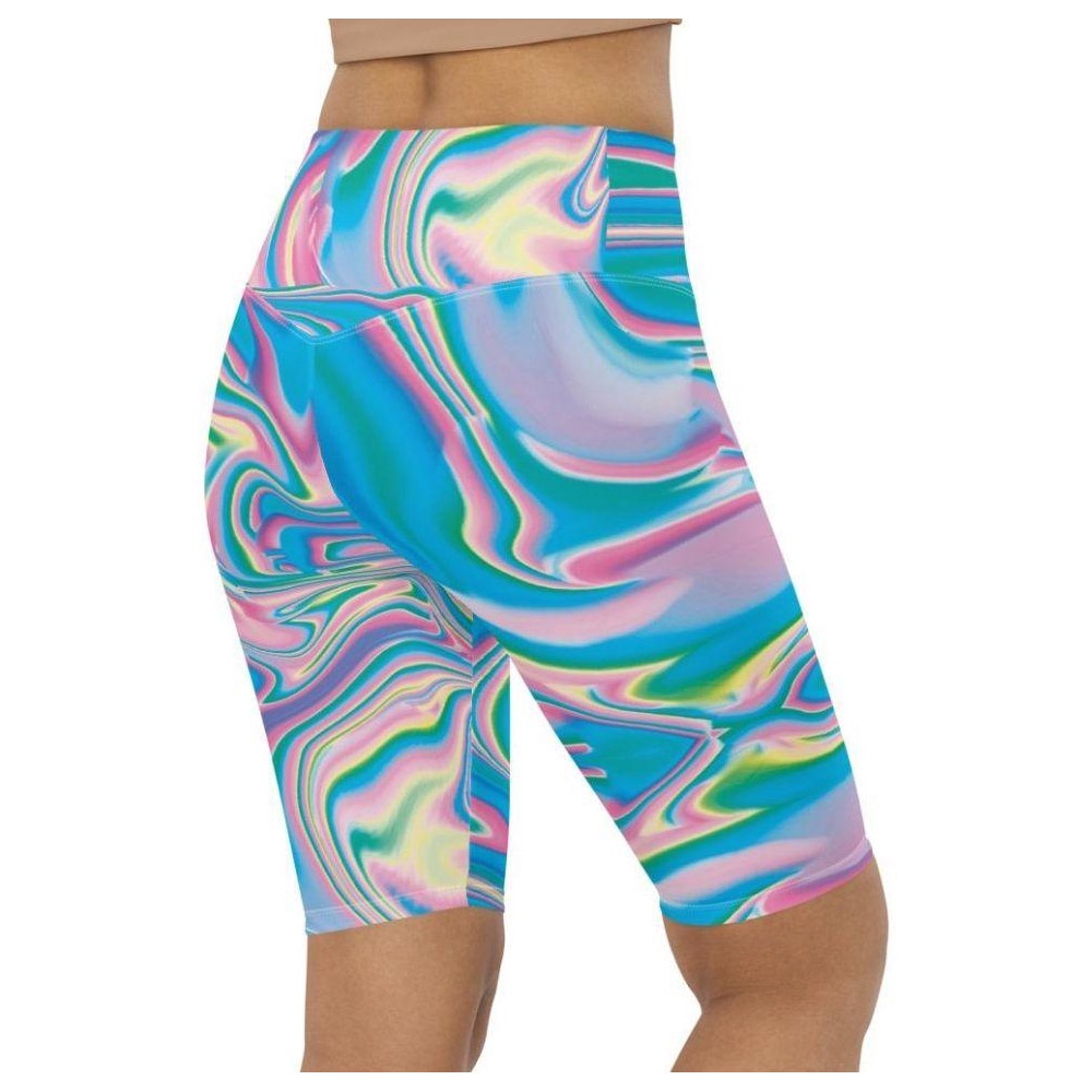 Neon Psychedelic Biker Shorts, Biker Shorts For Mom, Shorts Mother’s Day, Mother Day Gift