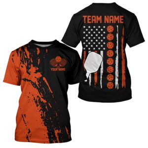 Orange Thin Line American Pickleball Flag Custom&hellip;