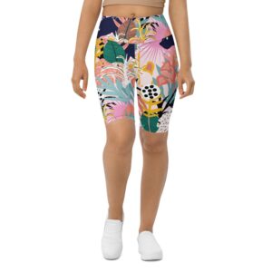 Pastel Tropical Biker Shorts, Biker Shorts For&hellip;