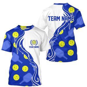 Pickleball Ball And Paddles Custom Blue Pickleball&hellip;