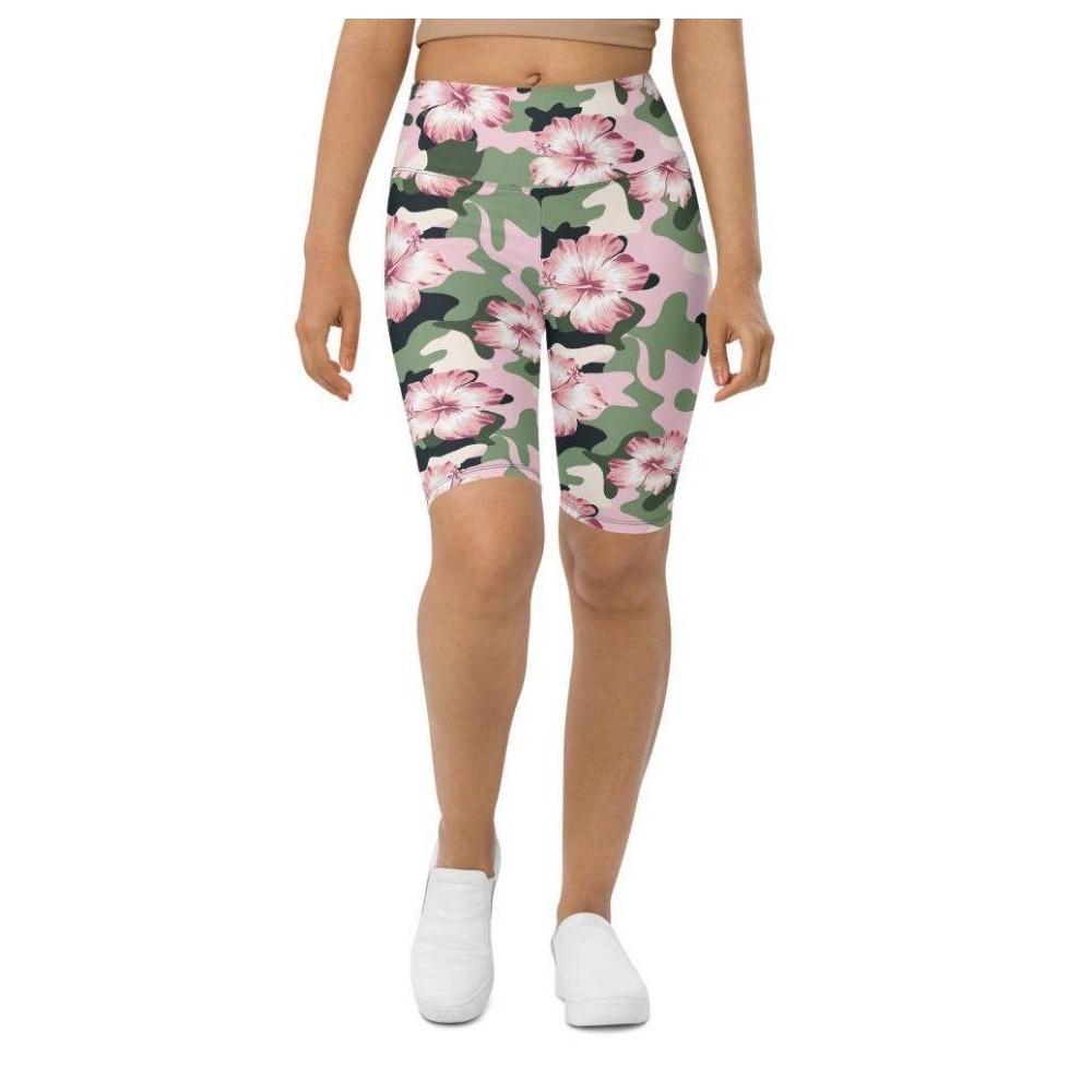 Pink Flower Camo Biker Shorts, Biker Shorts For Mom, Shorts Mother’s Day, Mother Day Gift