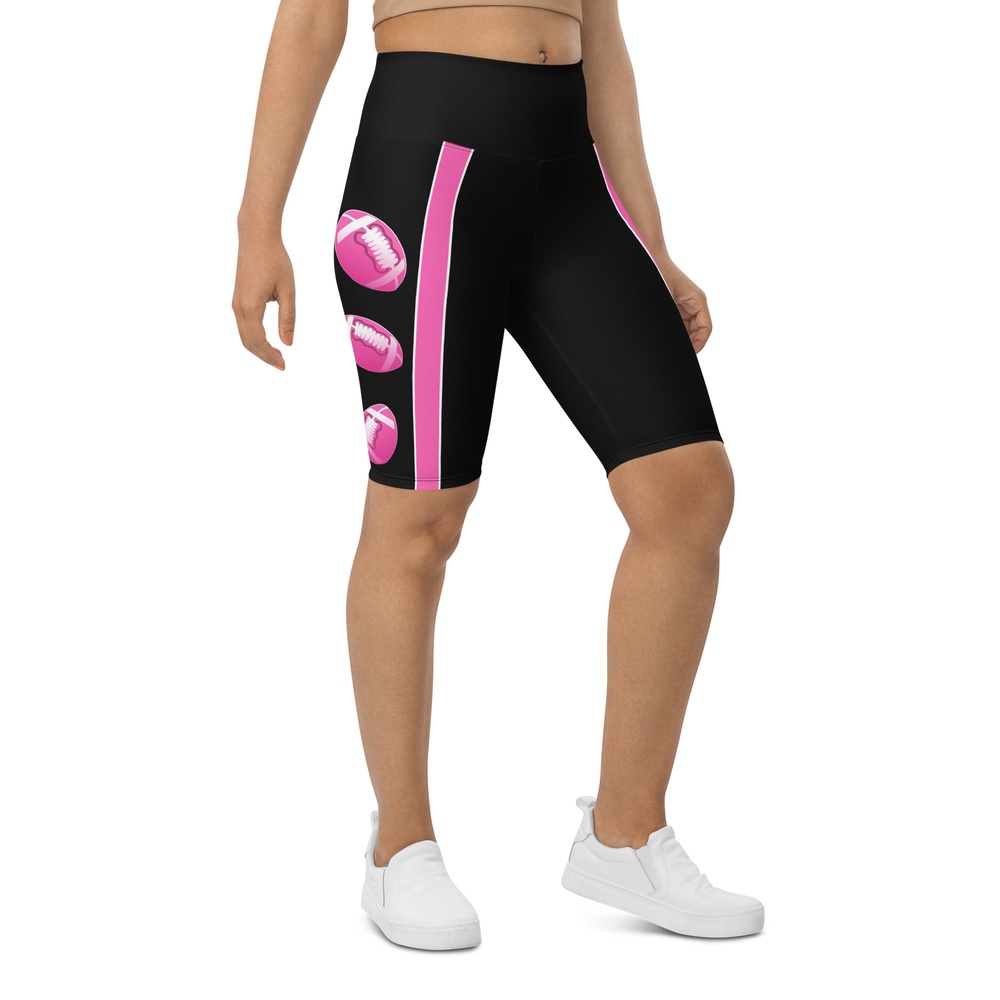 Pink Football Biker Shorts, Biker Shorts For Mom, Shorts Mother’s Day, Mother Day Gift