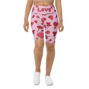 Pink Love Biker Shorts, Biker Shorts For&hellip;