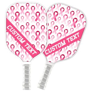 Pink Ribbon Pattern Custom Pickleball Paddle, Breast&hellip;