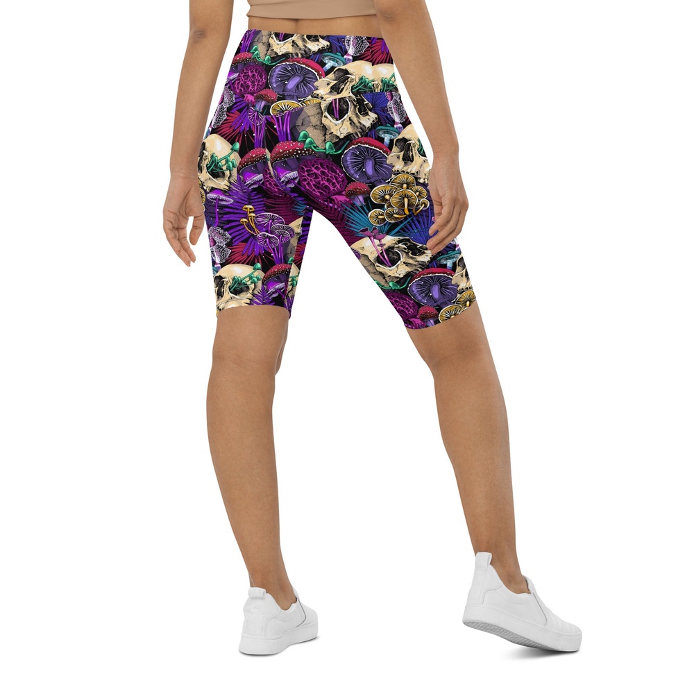 Psychedelic Skulls Biker Shorts, Biker Shorts For Mom, Shorts Mother’s Day, Mother Day Gift