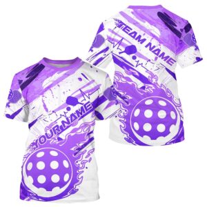 Purple Flame Pickleball Ball Custom Pickleball T-Shirts&hellip;