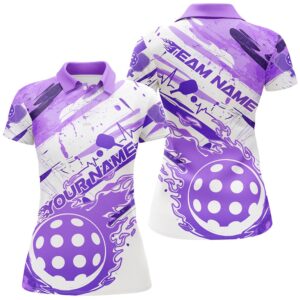 Purple Flame Pickleball Ball Custom Polo Shirts&hellip;