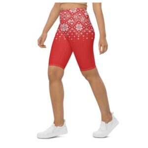 Red Knitted Print Christmas Biker Shorts Biker Shorts For Mom Shorts Mother s Day Mother Day Gift 2 e5lkls.jpg
