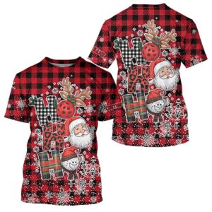 Red Plaid Ho Ho Ho Christmas Pickleball&hellip;