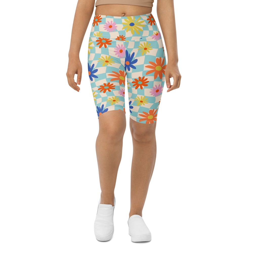 Retro Daisy Biker Shorts, Biker Shorts For Mom, Shorts Mother’s Day, Mother Day Gift