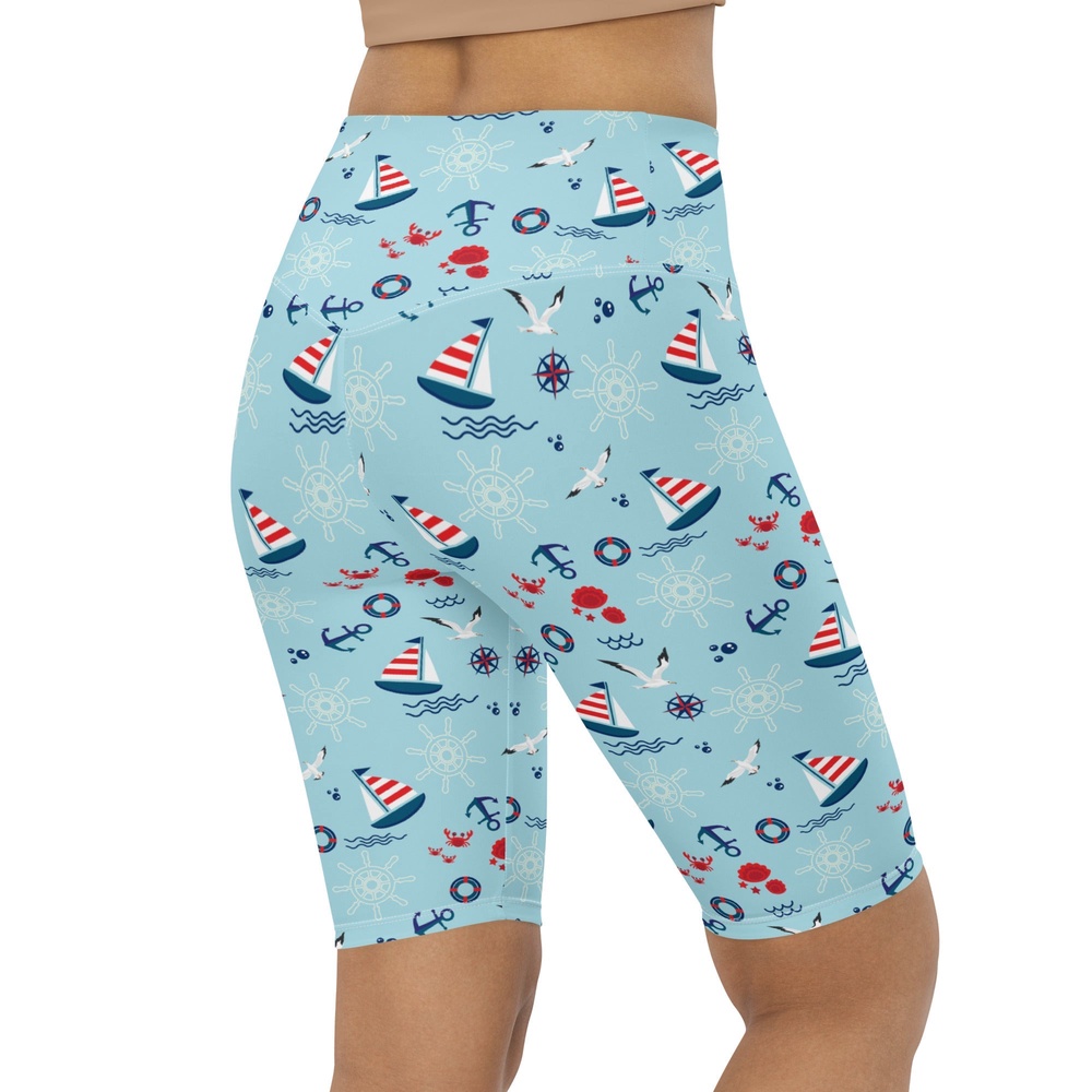 Sailing Boats Biker Shorts, Biker Shorts For Mom, Shorts Mother’s Day, Mother Day Gift
