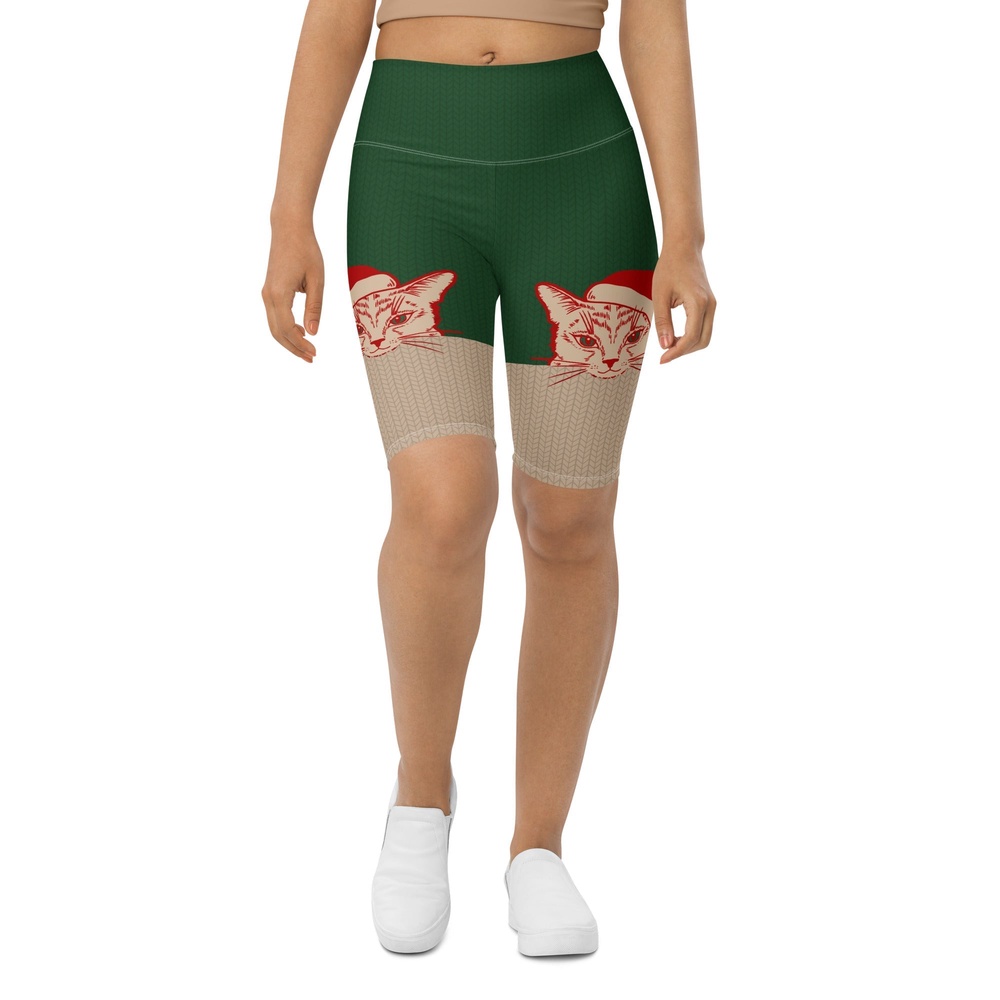 Santa Cat Biker Shorts, Biker Shorts For Mom, Shorts Mother’s Day, Mother Day Gift