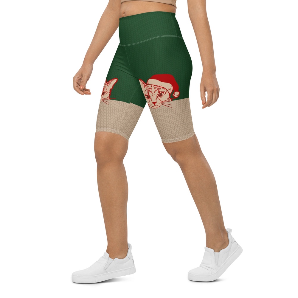 Santa Cat Biker Shorts, Biker Shorts For Mom, Shorts Mother’s Day, Mother Day Gift