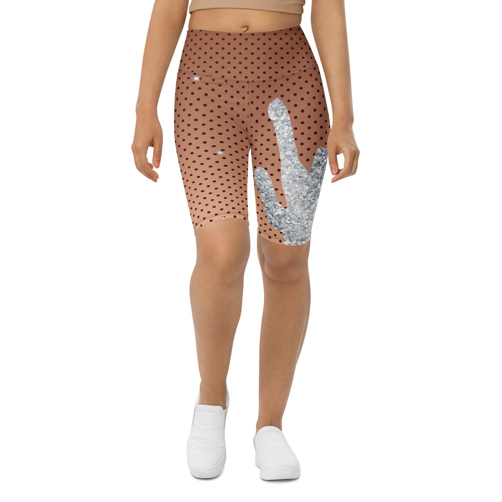 Sequin Print Mesh Biker Shorts, Biker Shorts For Mom, Shorts Mother’s Day, Mother Day Gift