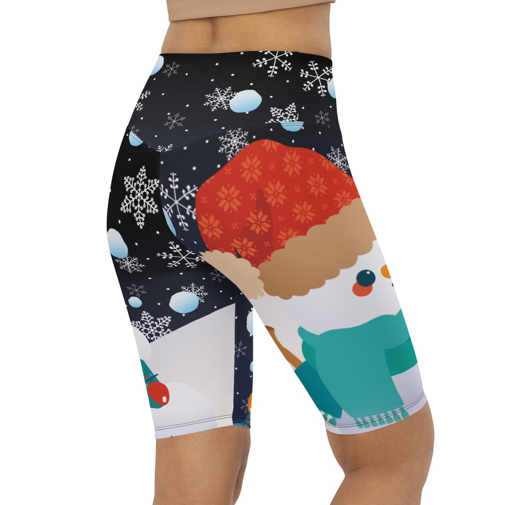 Snowy Christmas Biker Shorts, Biker Shorts For Mom, Shorts Mother’s Day, Mother Day Gift