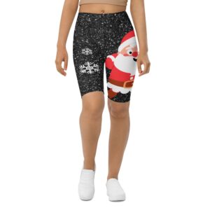 Sparkly Santa Print Biker Shorts, Biker Shorts&hellip;