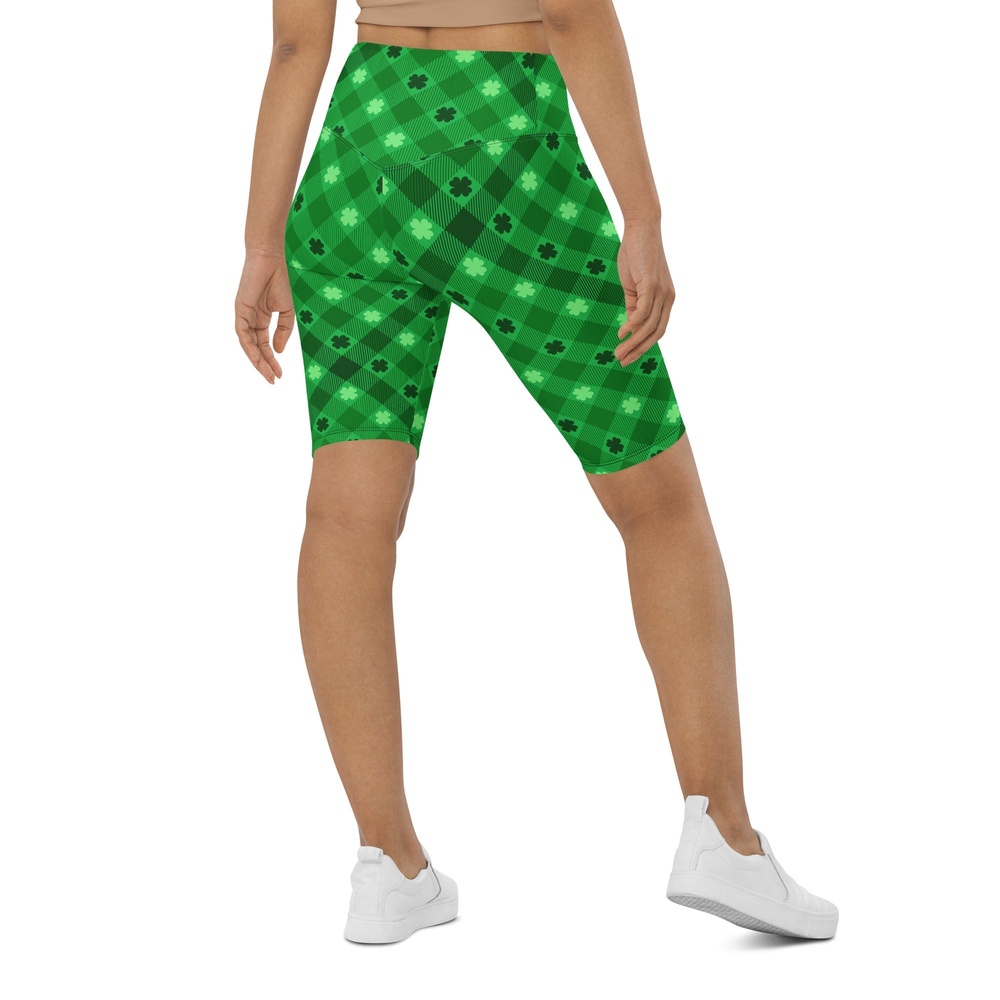 St. Patrick’s Day Plaid Biker Shorts, Biker Shorts For Mom, Shorts Mother’s Day, Mother Day Gift