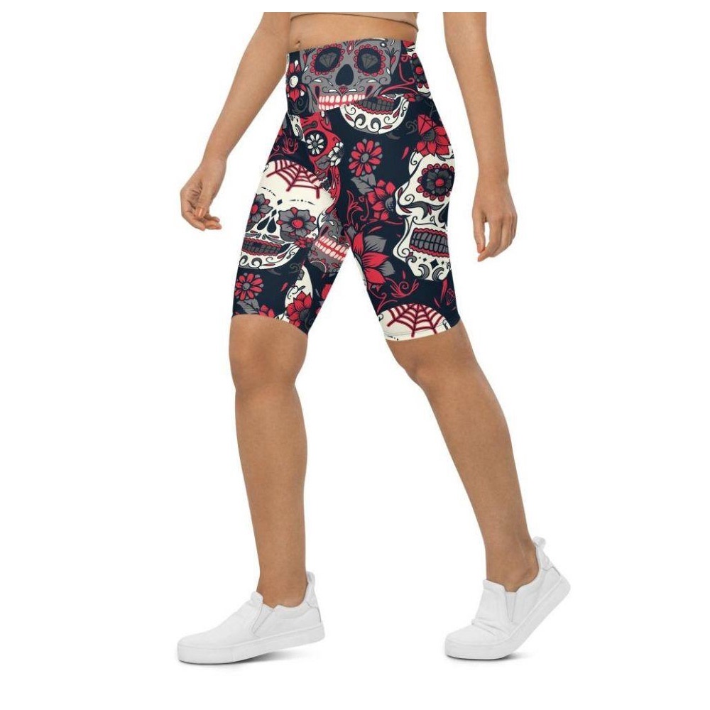 Sugar Skull Biker Shorts, Biker Shorts For Mom, Shorts Mother’s Day, Mother Day Gift