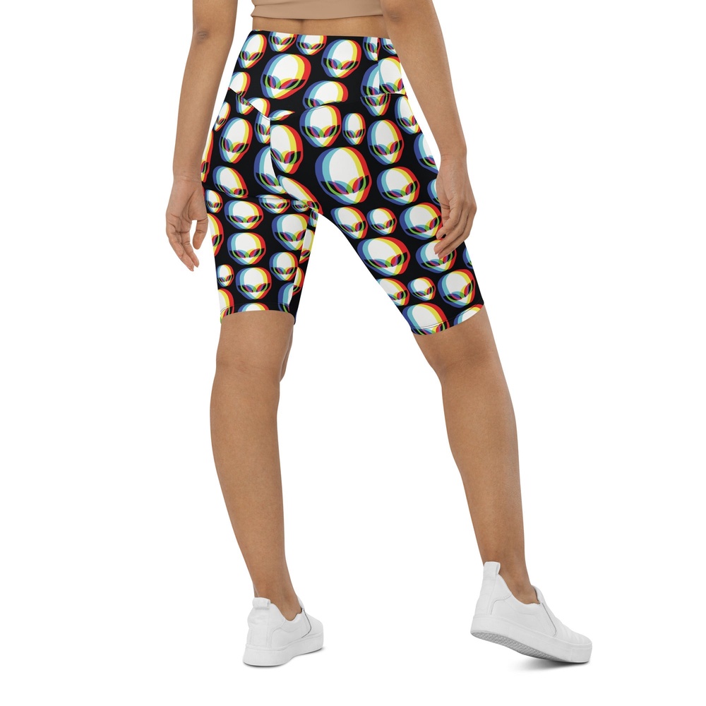 Trippy Alien Biker Shorts, Biker Shorts For Mom, Shorts Mother’s Day, Mother Day Gift