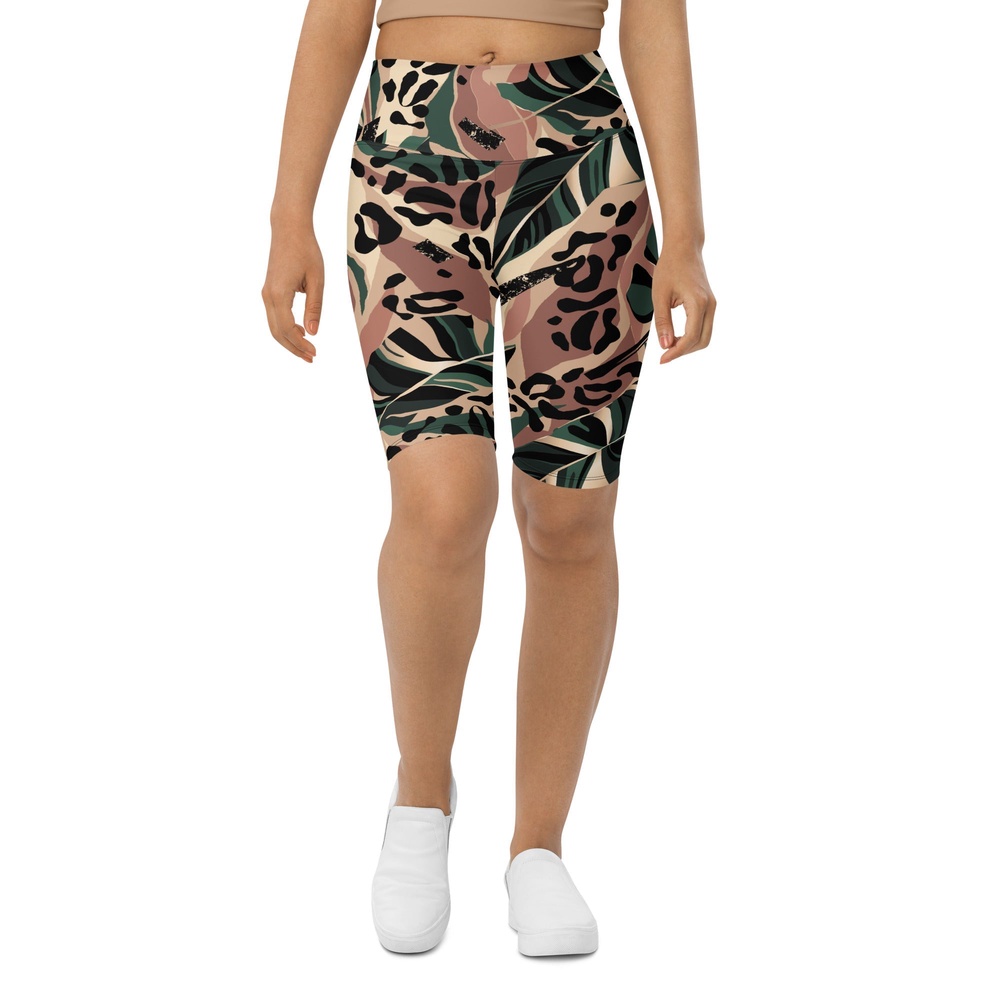 Tropical Leopard Biker Shorts, Biker Shorts For Mom, Shorts Mother’s Day, Mother Day Gift