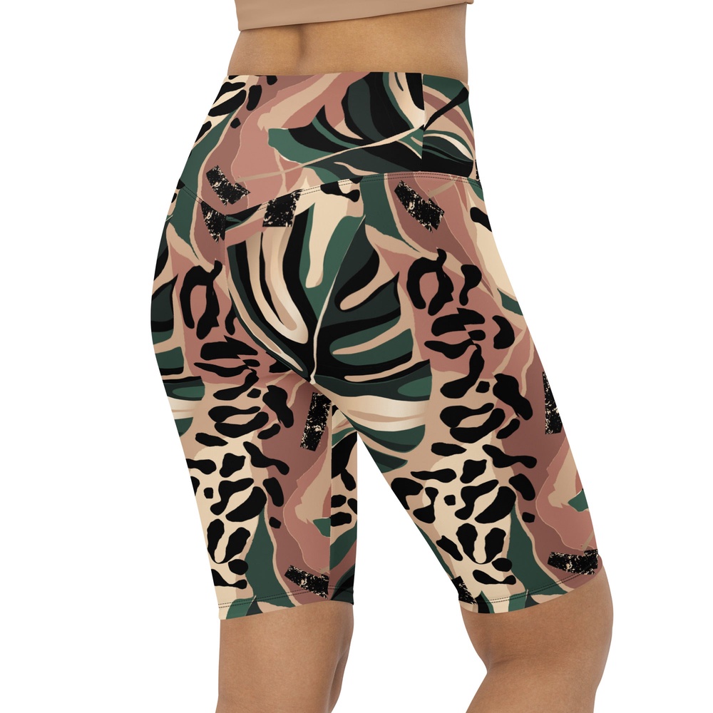 Tropical Leopard Biker Shorts, Biker Shorts For Mom, Shorts Mother’s Day, Mother Day Gift