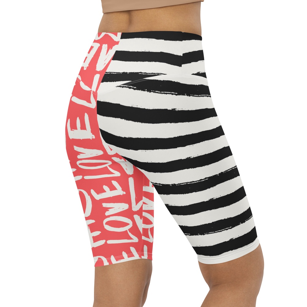 Two-Patterned Valentine’s Day Biker Shorts, Biker Shorts For Mom, Shorts Mother’s Day, Mother Day Gift