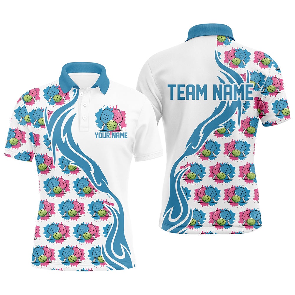 Unisex Pickleball Uniforms Custom Watercolor Pickleball Polo Shirts For Men, Pickleball Outfits, Pickleball Polo Shirts