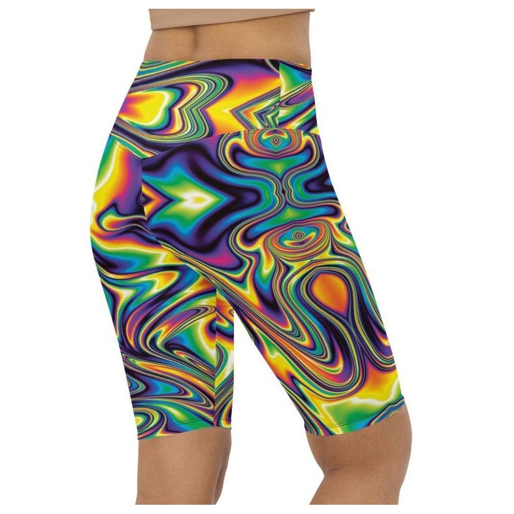 Vibrant Psychedelic Biker Shorts, Biker Shorts For Mom, Shorts Mother’s Day, Mother Day Gift