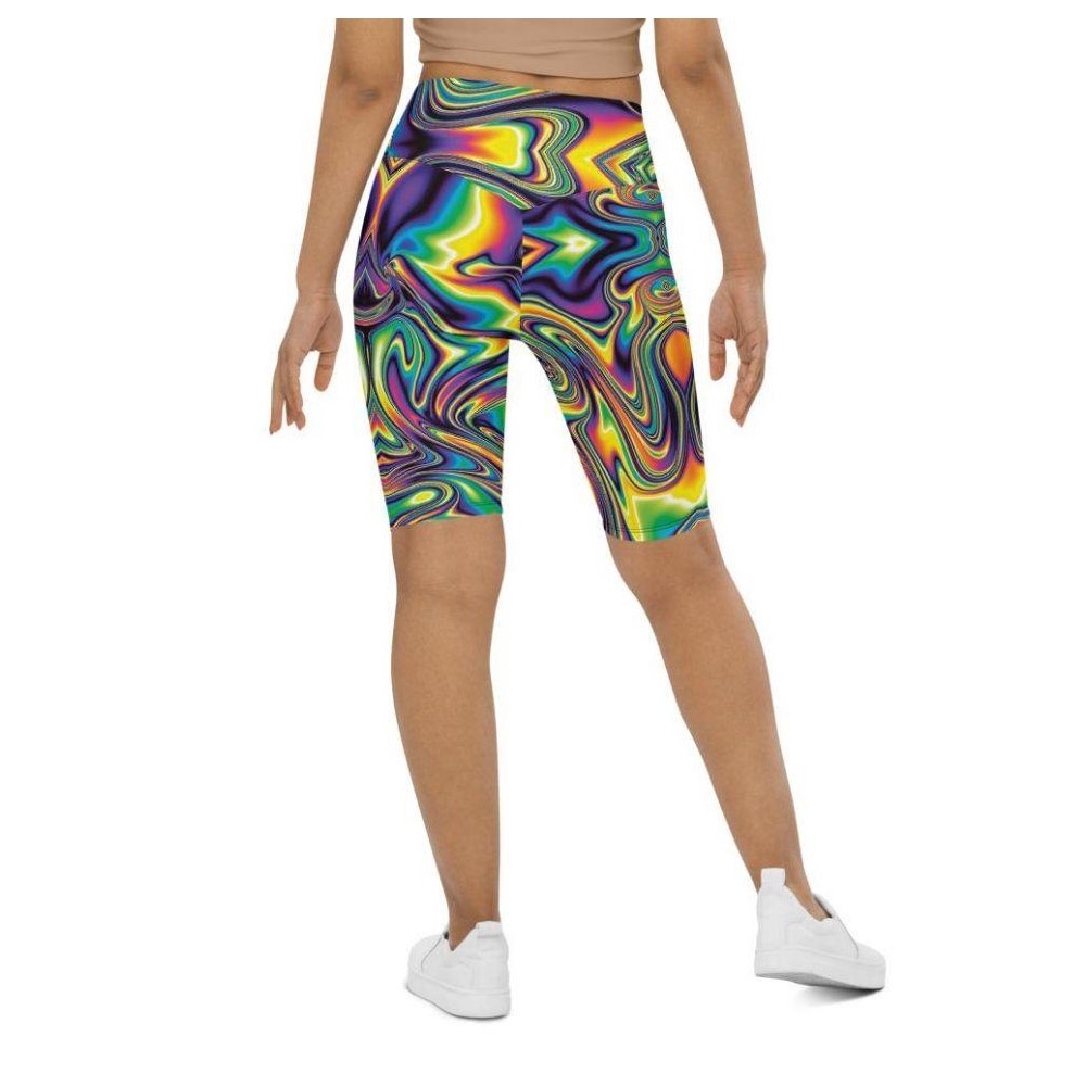 Vibrant Psychedelic Biker Shorts, Biker Shorts For Mom, Shorts Mother’s Day, Mother Day Gift