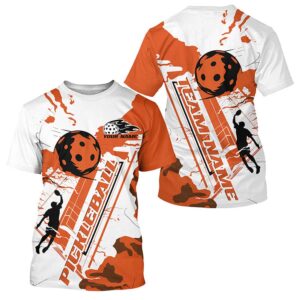 White And Orange Custom Pickleball T-Shirts For&hellip;