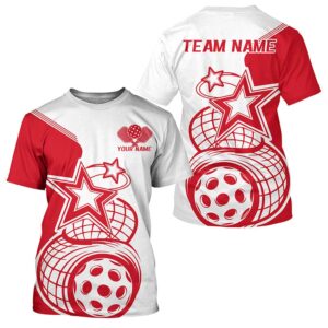 White And Red Custom Pickleball Star Pickleball&hellip;