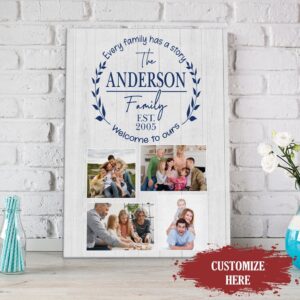 Custom Family Name & Photo Canvas Family&hellip;