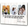 Custom Mom Canvas To Me You Are The World Mom Photo Collage Mother’s Day Gift For Mom, Gift For Mother, Wall Art Poster Canvas For Mom