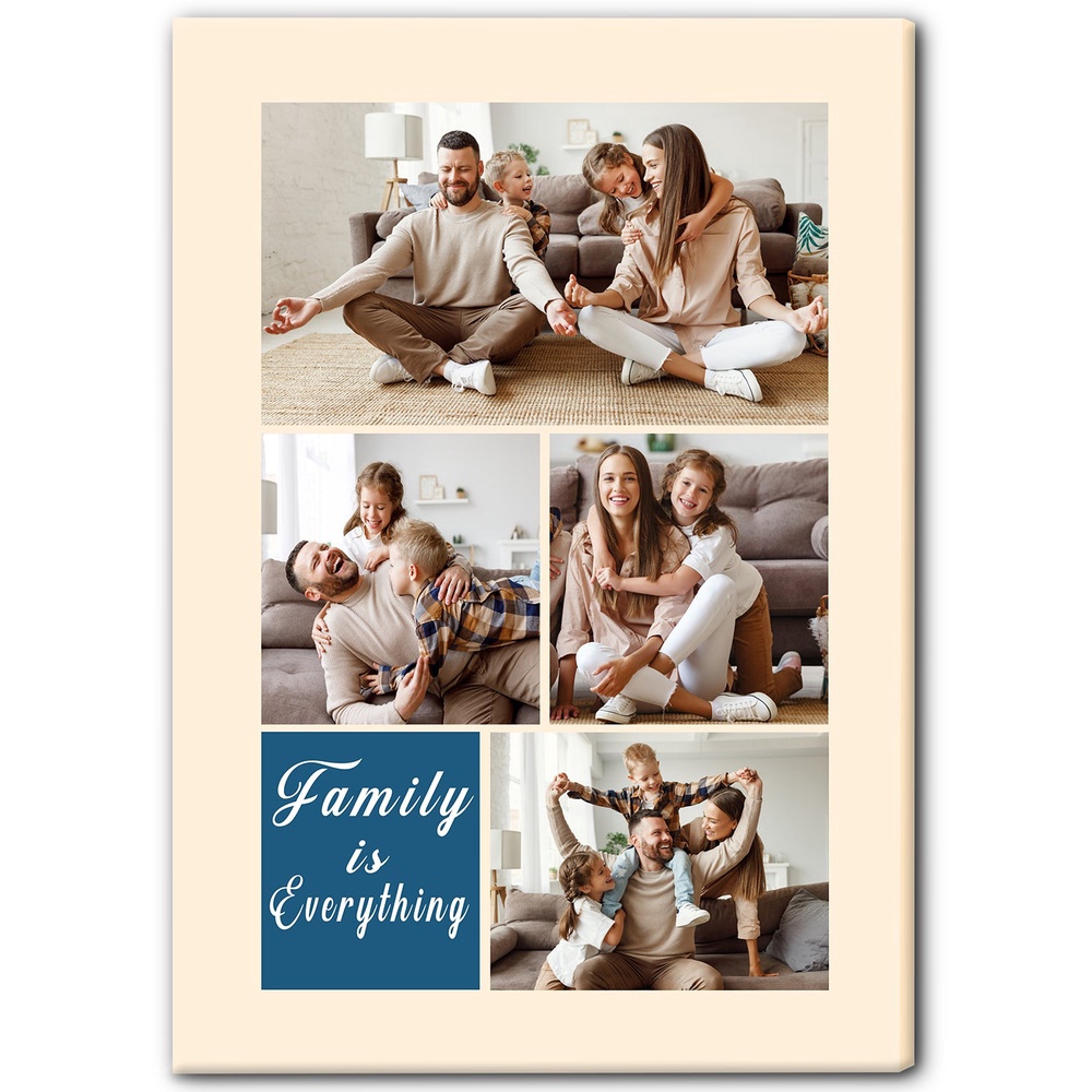 Family Photo Collage Canvas Family Is Everything Canvas Custom Gift For Family On Birthday, Wall Art Poster Canvas For Mom