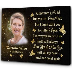 Memorial Canvas Personalized, Sympathy Remembrance Gift Loss&hellip;