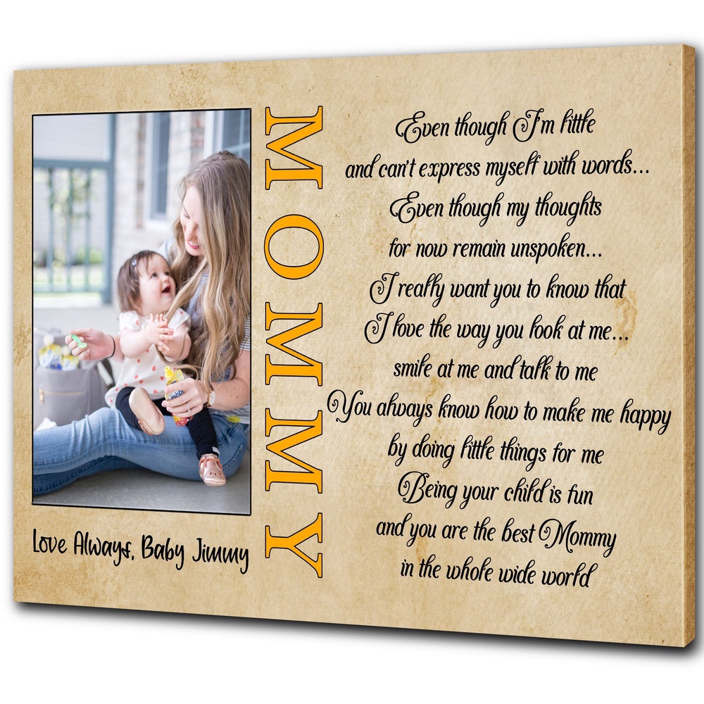 New Mom Canvas Custom Baby Photo, Best Mommy Ever, First Mother’s Day Gift, 1St Time Mother Canvas, Wall Art Poster Canvas For Mom