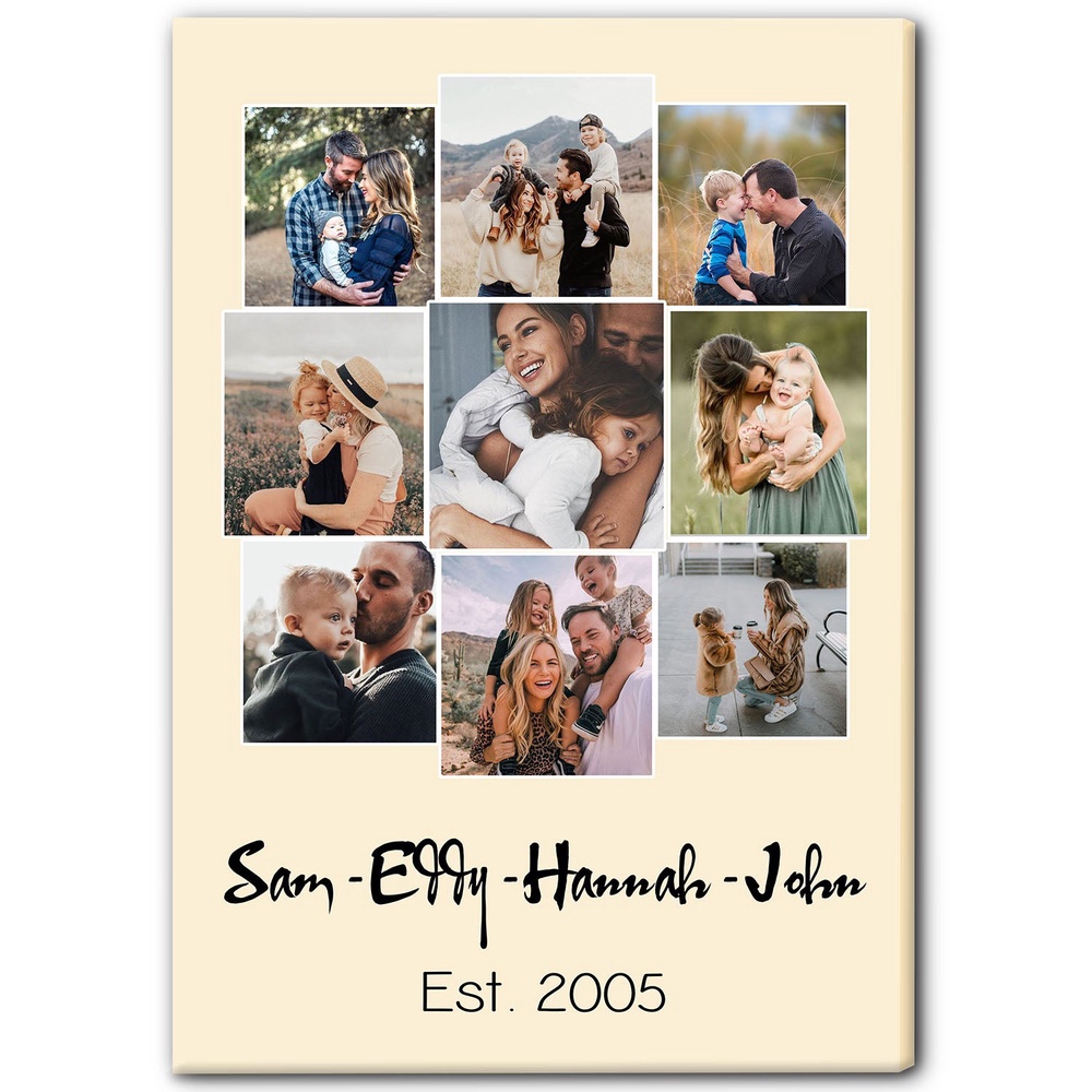 Personalized Family Canvas Custom Family Photo Collage Canvas For Home Decoration Sentiment Gift For Family On Christmas, Wall Art Canvas For Mom Personalized Family Canvas Custom Family Photo Collage Canvas For Home Decoration Sentiment Gift For Family On Christmas, Wall Art Canvas For Mom