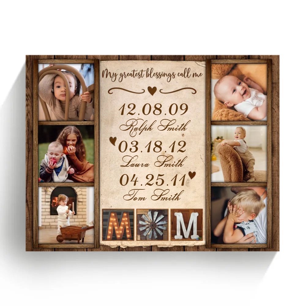 Personalized Gift For Mother, Canvas Collage My Greatest Blessings Call Me Mom, Personalized Canvas Mother’s Day Gifts For Mom Personalized Gift For Mother, Canvas Collage My Greatest Blessings Call Me Mom, Personalized Canvas Mother’s Day Gifts For Mom