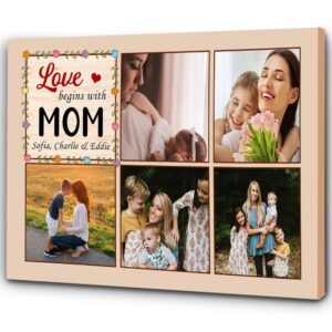 Personalized Mom Canvas Love Begins With Mom&hellip;